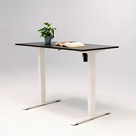 Birou reglaj electric IntelliFlex 2 motoare, controler digital cu memorie, sistem anticoliziune, cadru alb, blat negru 120x60 cm, nou